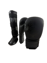 LEO Starter Bundel – Osaka Handschoenen & Voorgevormde Scheenbeschermers 14 oz