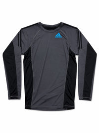Adidas longesleeve voor mma en kickboksen vind de kleuren grijs en zwart