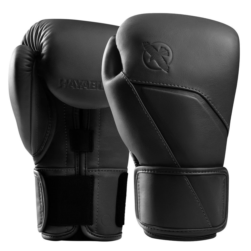 Hayabusa E1 Leather Boxing Gloves Onyx Black