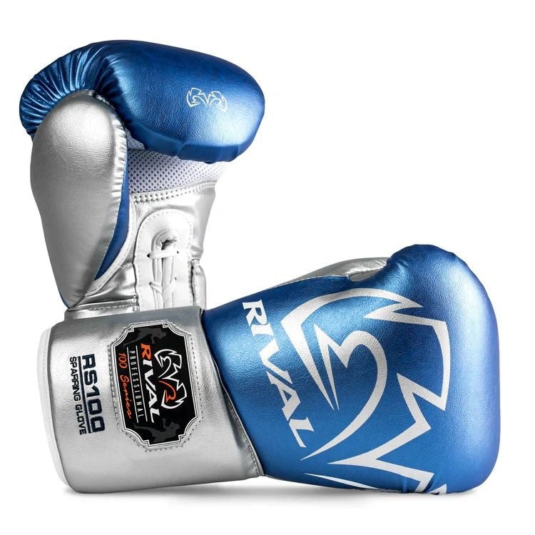 Rival Professional Sparring Gloves Blue/Silver