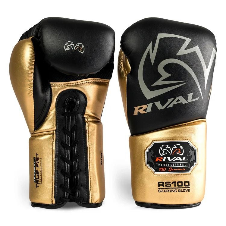 Rival Professional Sparring Gloves Black/Gold