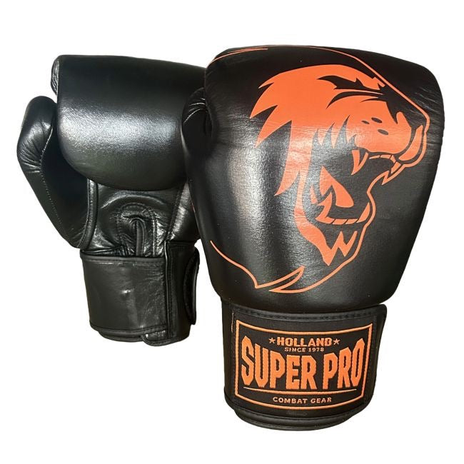 Super Pro Combat Gear Nations Holland Bokshandschoenen Leder Zwart/Oranje - KIDS