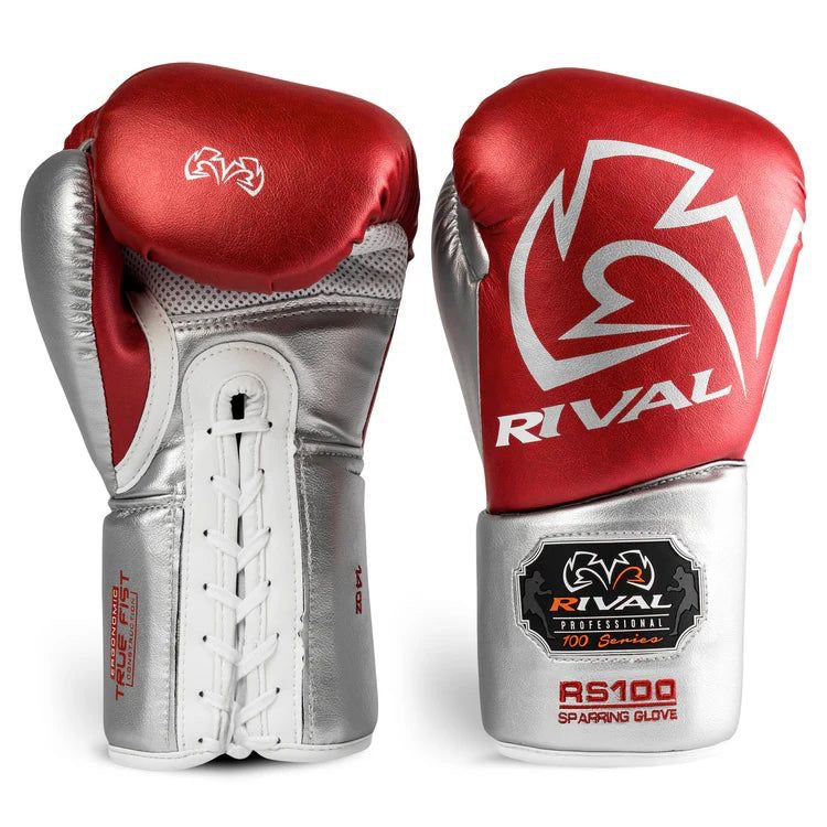 Rival Professional Sparring Gloves Red/Silver