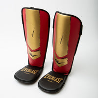 EVERLAST PROSPECT YOUTH SHIN GUARDS, RED/GOLD