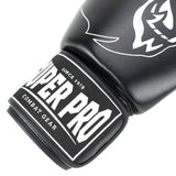 Super Pro Combat Gear Set – Lederen Warrior Kickbokshandschoenen + Lederen Guardian Scheenbeschermers 12 oz
