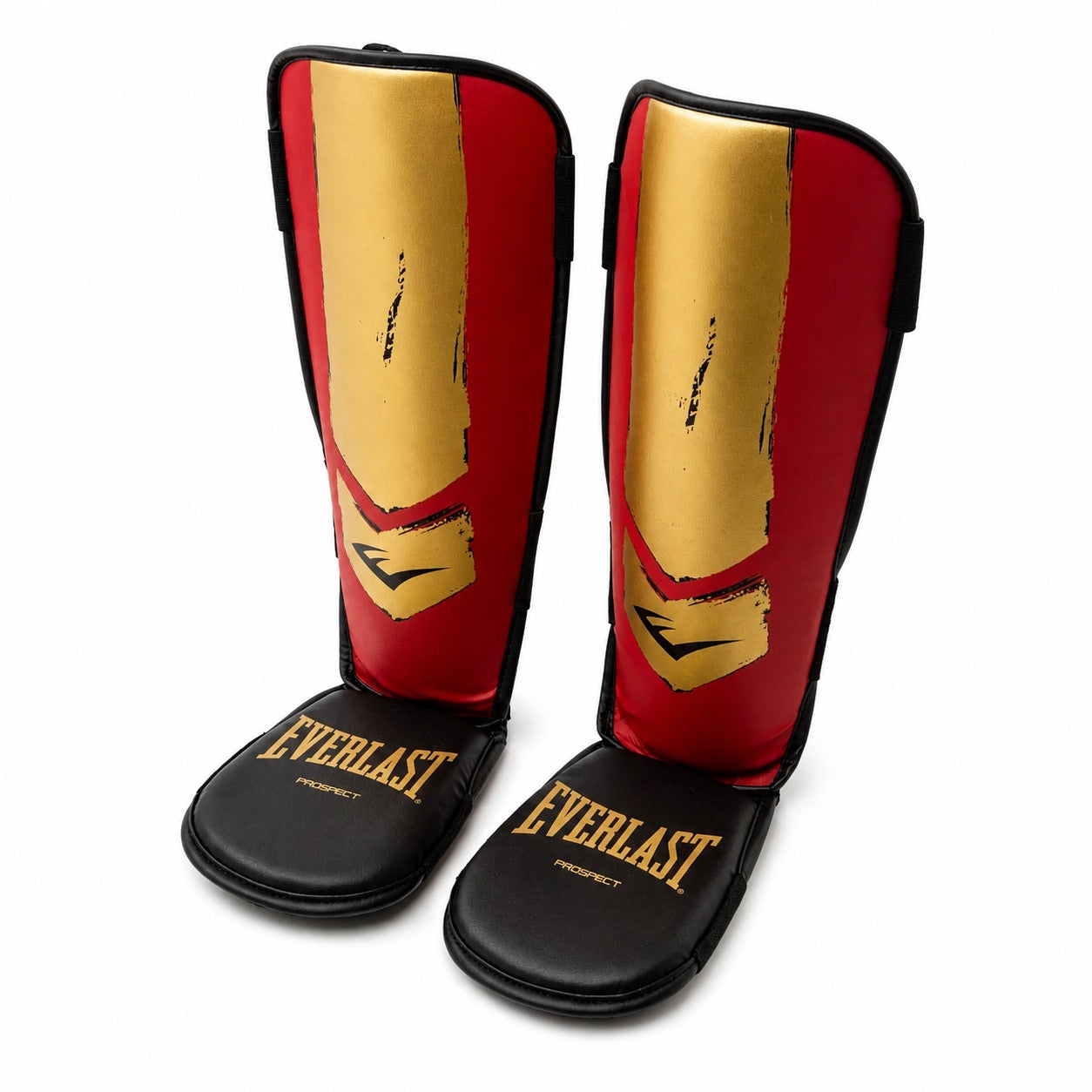 EVERLAST PROSPECT YOUTH SHIN GUARDS, RED/GOLD