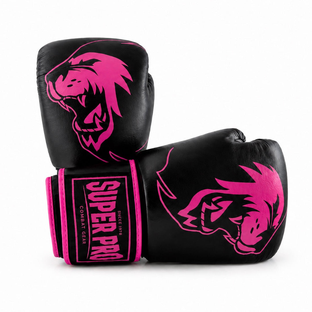 Super Pro Combat Gear Warrior Lederen (kick)bokshandschoenen roze