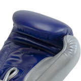 SUPER PRO COMBAT GEAR LEDEREN (THAI)BOKSHANDSCHOENEN ENFORCER , BLAUW - WIT - ZILVER