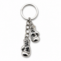 Zilverkleurige bokshandschoen sleutelhanger