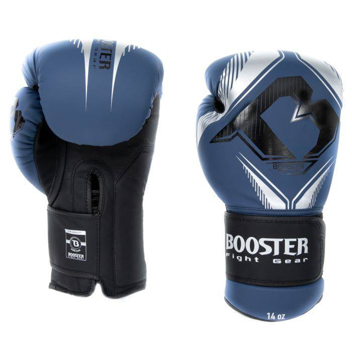 Booster bokshandschoenen blauw voor boksen en kickboksen leer