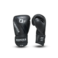 Booster bokshandschoenen leer voor boksen en kickboksen zwart