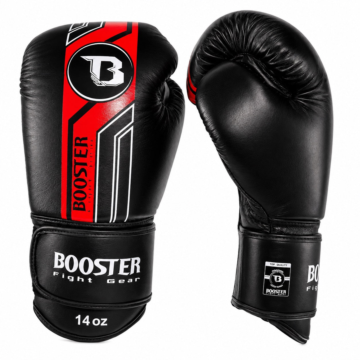 Booster V9 Leren Bokshandschoenen Zwart/Rood