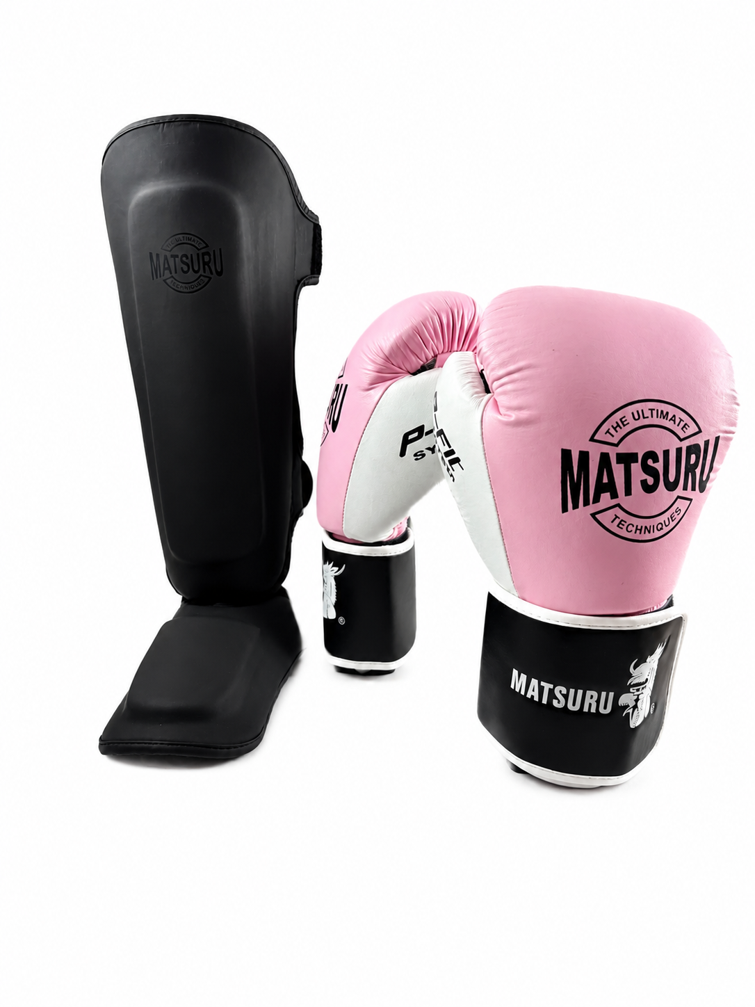 Matsuru Fighting Black Shadow Bundel – Handschoenen & Scheenbeschermers 14 oz