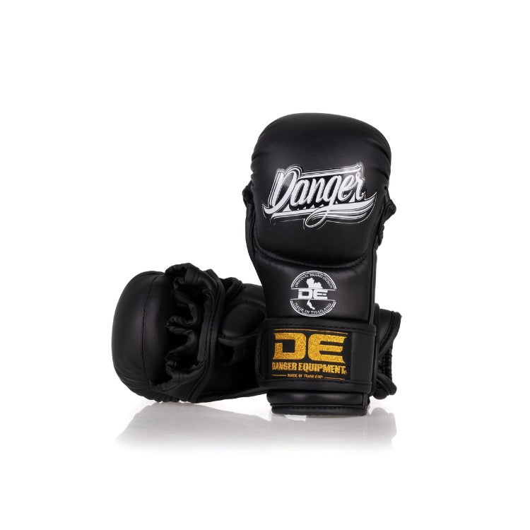 Danger MMA Sparring Handschoenen Leer Zwart