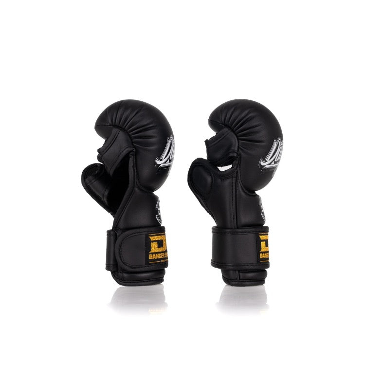 Danger MMA Sparring Handschoenen Leer Zwart