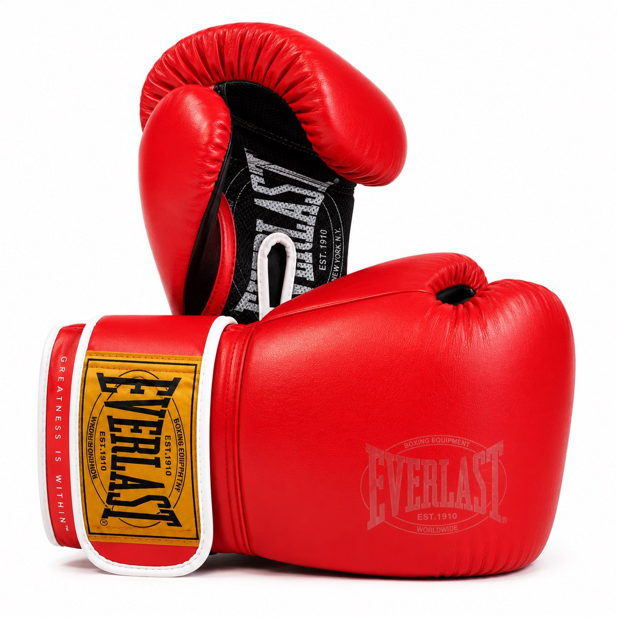 Everlast 1910 Leren Bokshandschoenen Rood | premium kickbokshandschoenen