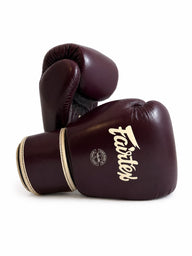 Fairtex leren kickbokshandschoenen maroon voor boksen en kickboksen