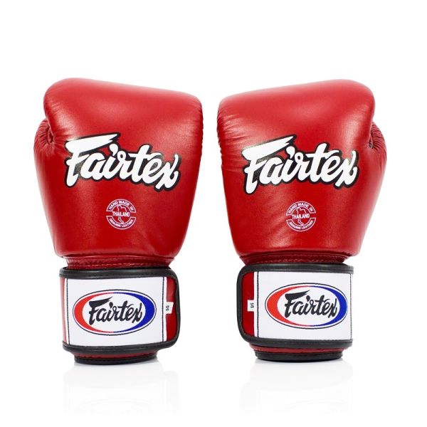 Fairtex kickbokshandschoenen leer rood