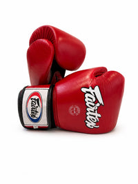 Leren fairtex bokshandschoenen rood
