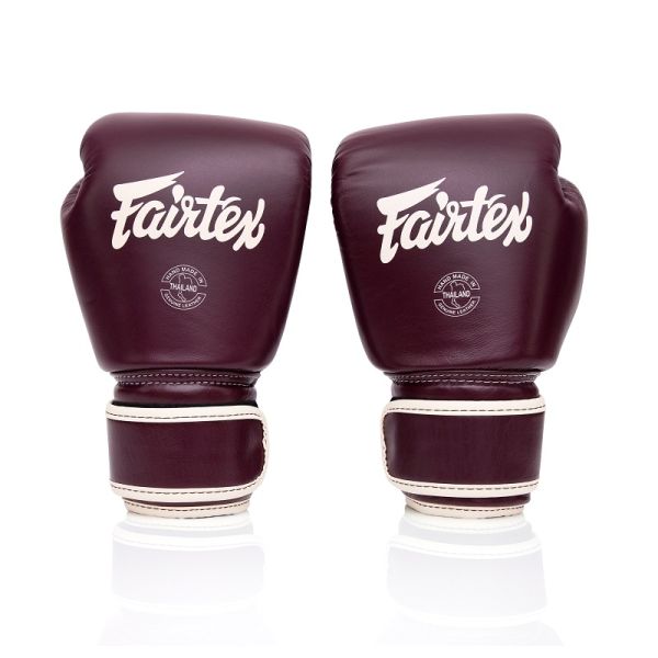 Fairtex bokshandschoenen maroon voor boksen en kickboksen leer