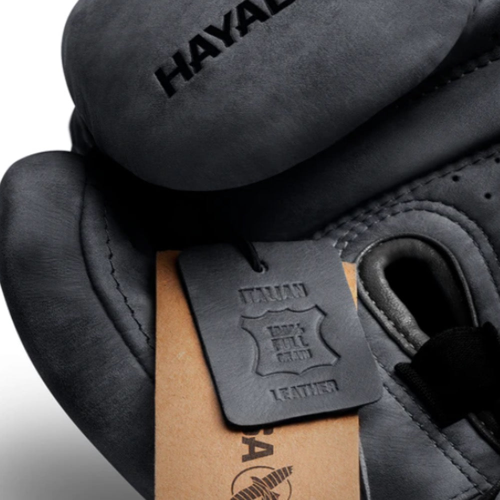 Hayabusa bokshandschoenen  grijs leer voor boksen en kickboksen