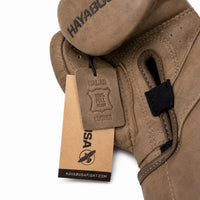 Hayabusa bokshandschoenen bruin leer voor boksen en kickboksen