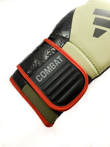 adidas Combat 50 Bundel – Handschoenen & Scheenbeschermers Legergroen 14 oz