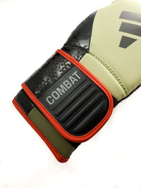 adidas Combat 50 Bundel – Handschoenen & Scheenbeschermers Legergroen 14 oz