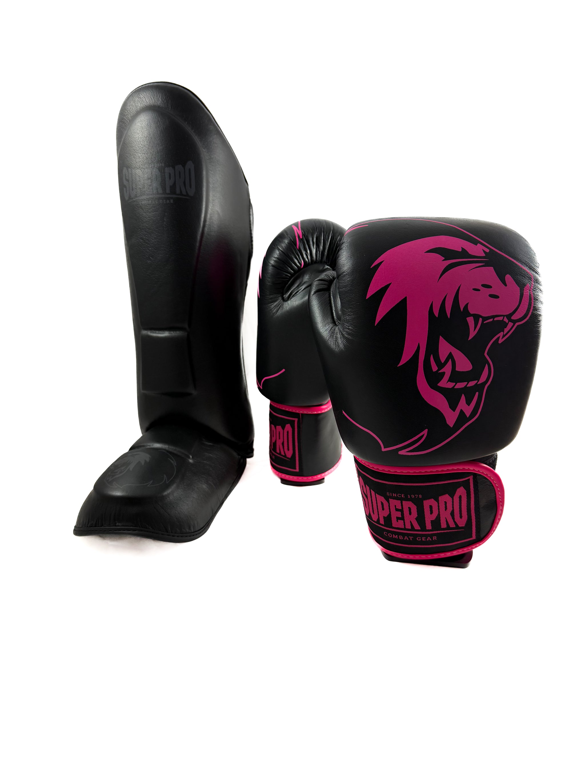 Super Pro Combat Gear Bundel – Warrior Handschoenen & Guardian Scheenbeschermers 16 oz