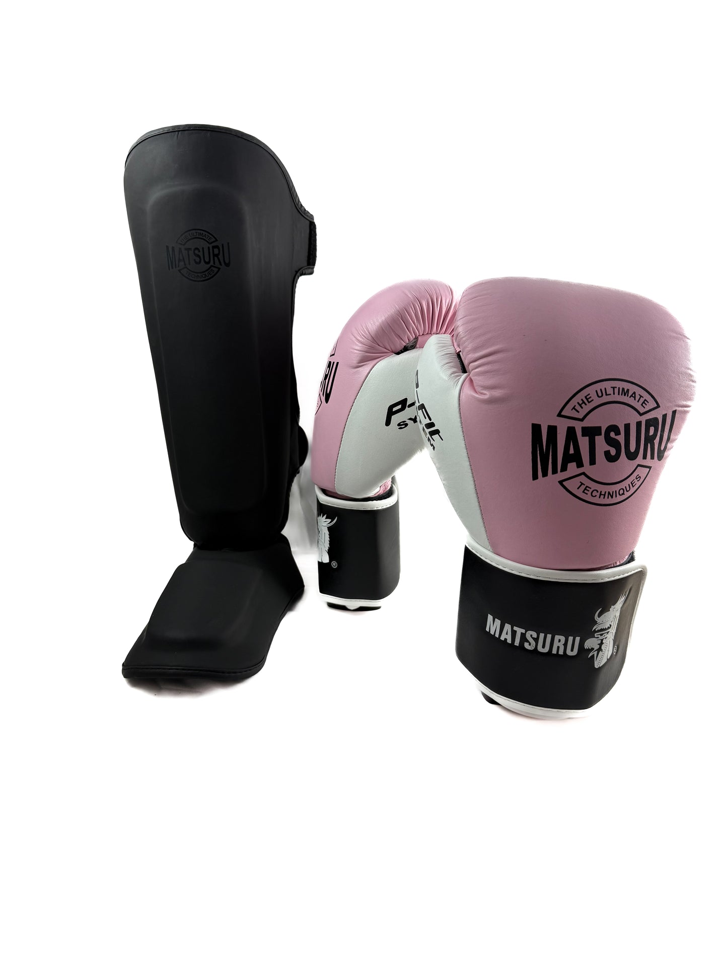 Matsuru Fighting Black Shadow Bundel – Handschoenen & Scheenbeschermers 12 oz