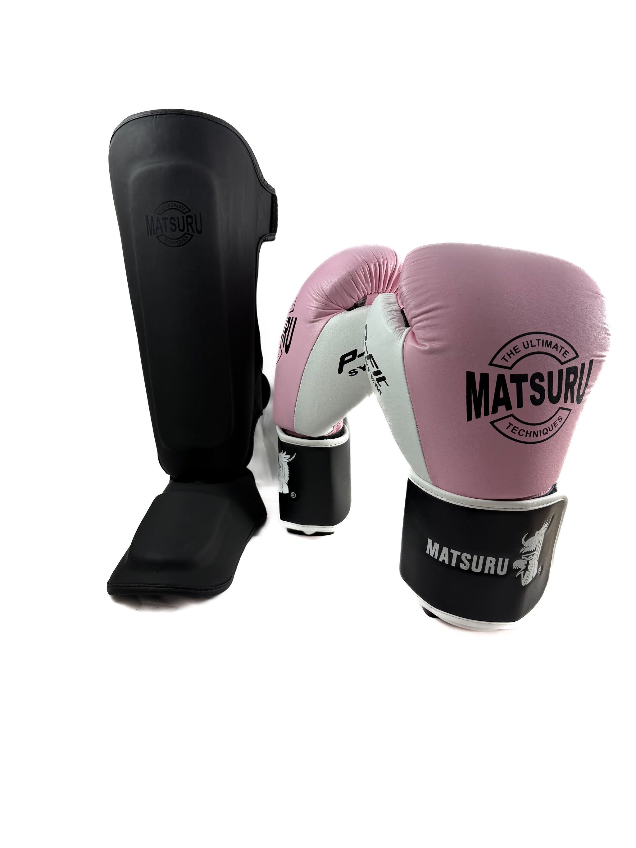 Matsuru Fighting Black Shadow Bundel – Handschoenen & Scheenbeschermers 12 oz