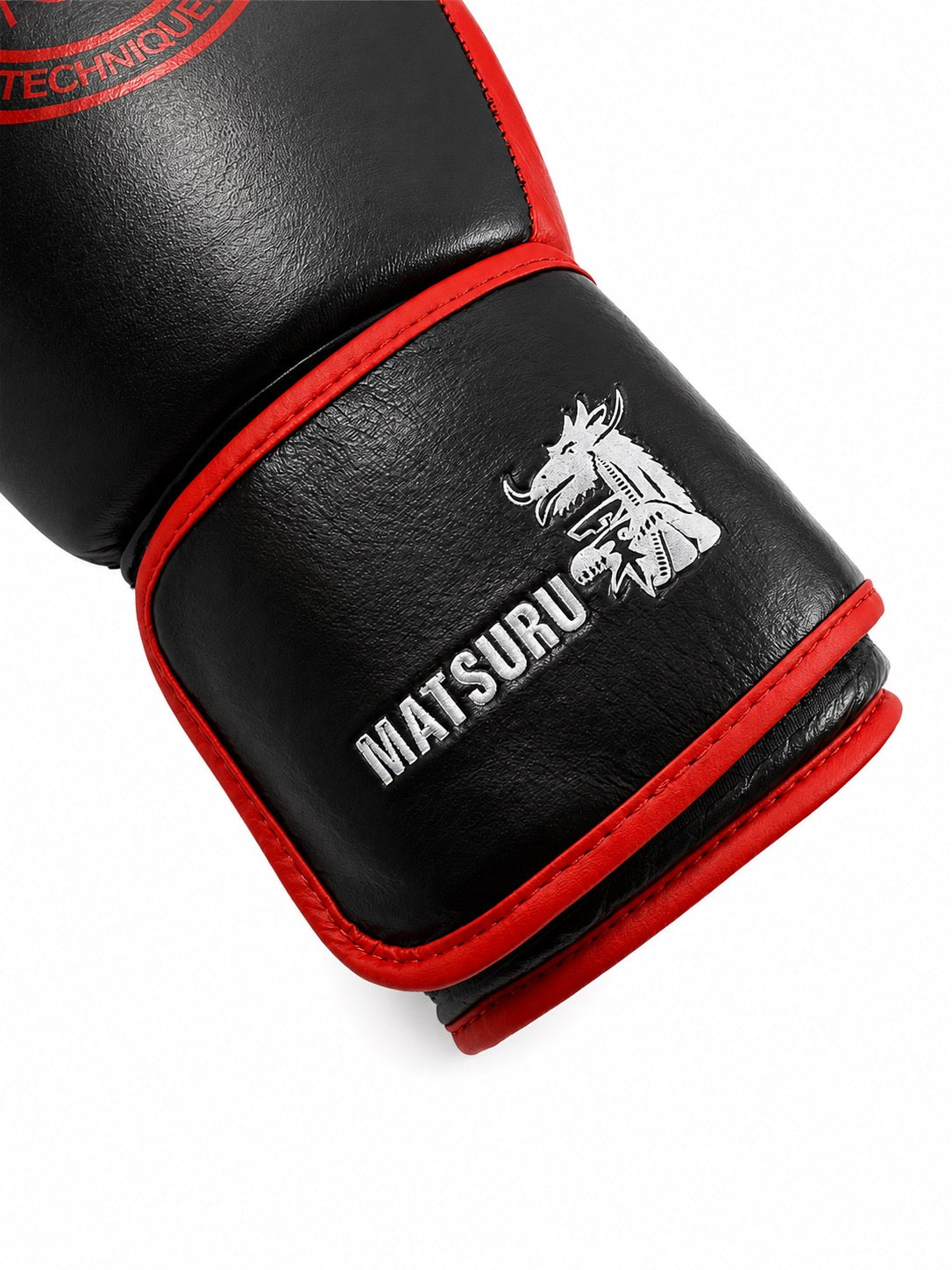Matsuru kickbokshandschoenen zwart leer voor boksen en kickboksen