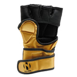 Zwart gouden mma handschoenen van Nihon
