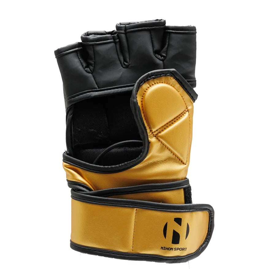 Goud en zwarte mma handschoenen van Nihon
