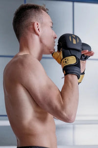 Nihon mma handschoenen in de kleuren goud en zwart