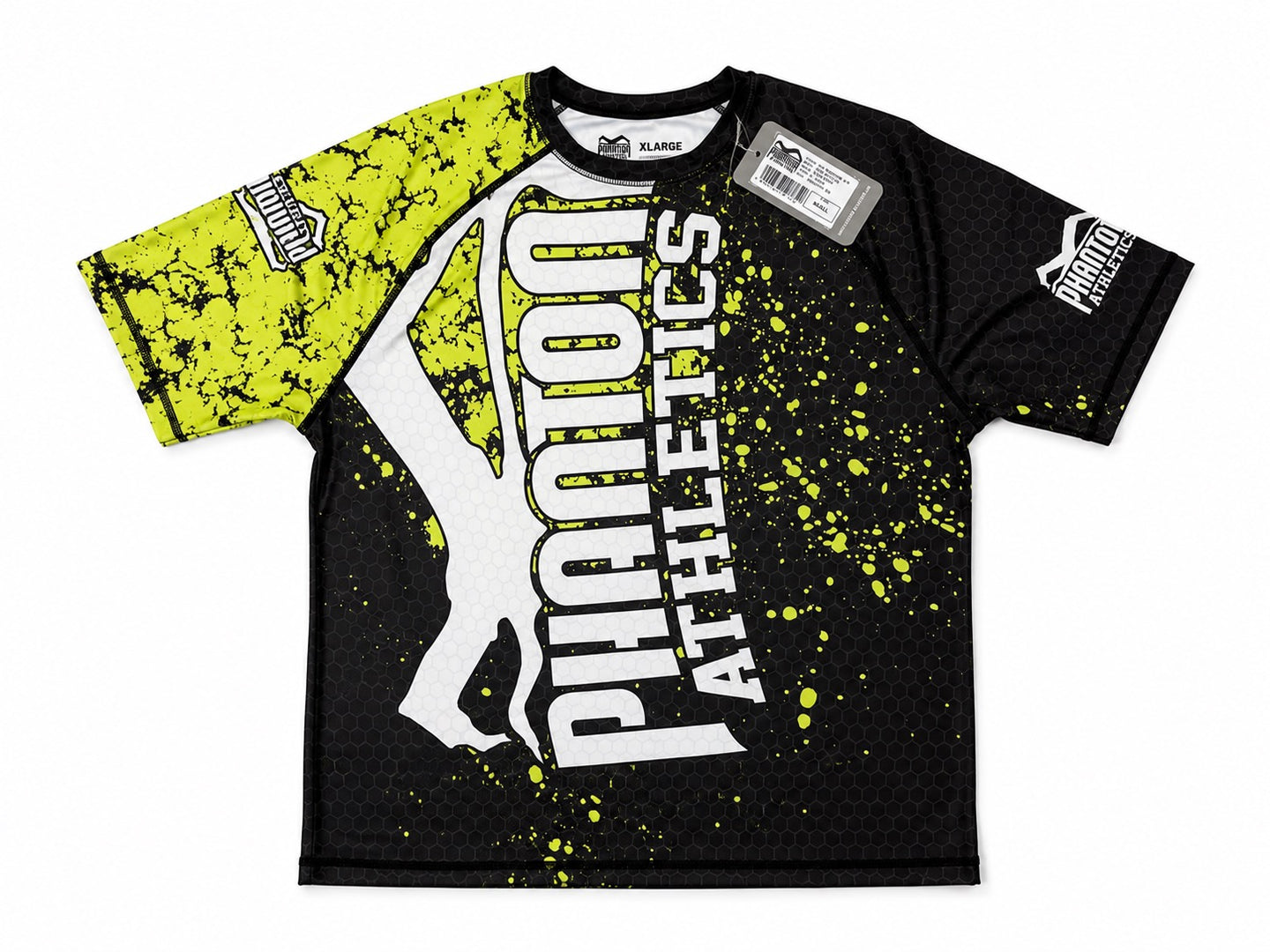 Phantom Athletics Performance T-Shirt Zwart/Neon Geel