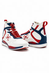 Sting boksschoenen wit blauw en rood 