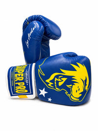  Super Pro Nations Curaçao Leren Kickbokshandschoenen - Blauw/Geel/Wit
