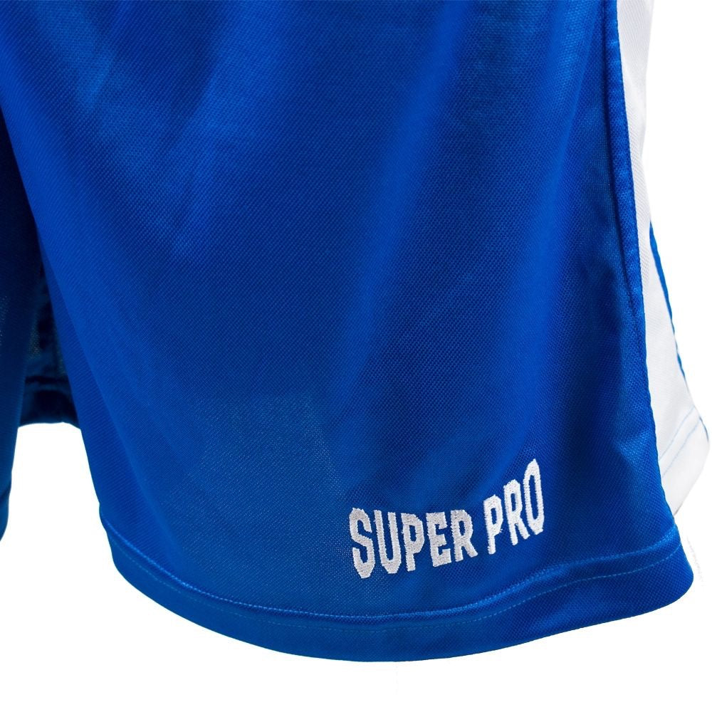 Superpro boksbroek wedstrijden blauw