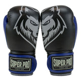 Superpro bokshandschoenen voor kinderen blauw en zwart voor boksen en kickboksen