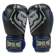 Superpro bokshandschoenen voor kinderen blauw en zwart voor boksen en kickboksen