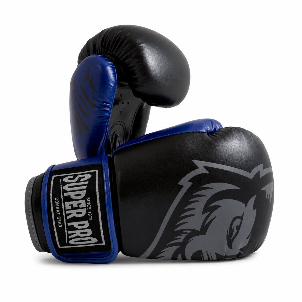 Superpro bokshandschoenen voor kinderen blauw en zwart voor boksen en kickboksen