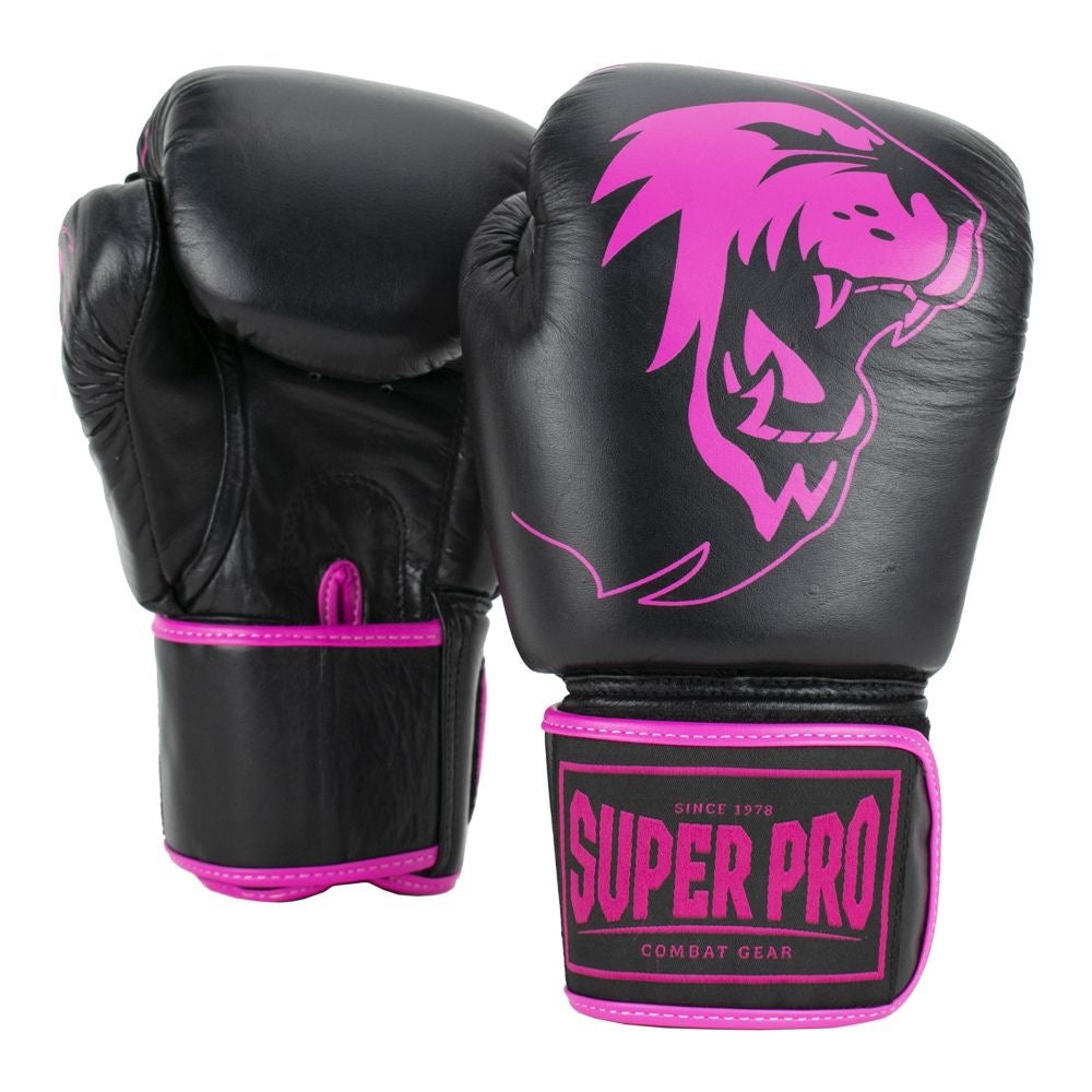 Roze bokshandschoenen van Superpro leer