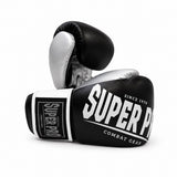 Superpro bokshandschoenen voor boksen en kickboksen in de kleuren zwart en grijs