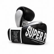 Superpro bokshandschoenen voor boksen en kickboksen in de kleuren zwart en grijs