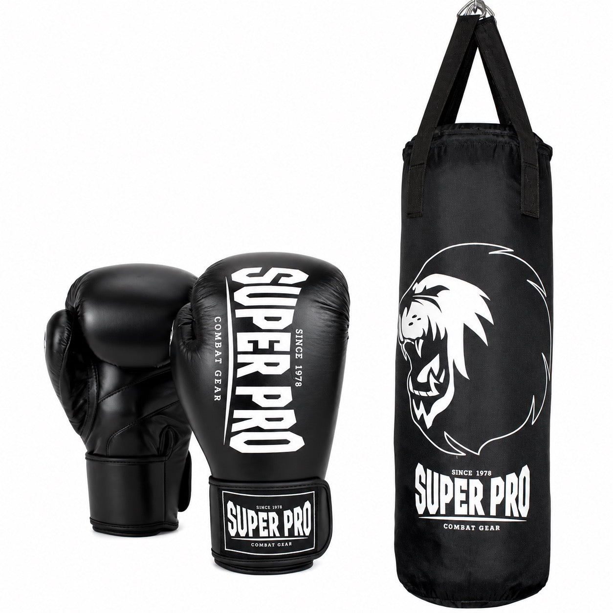 Super Pro Combat Gear Bokszakset met Bokshandschoenen - Zwart