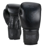 Super Pro Combat Gear Lederen Legend (Kick)Bokshandschoenen zwart