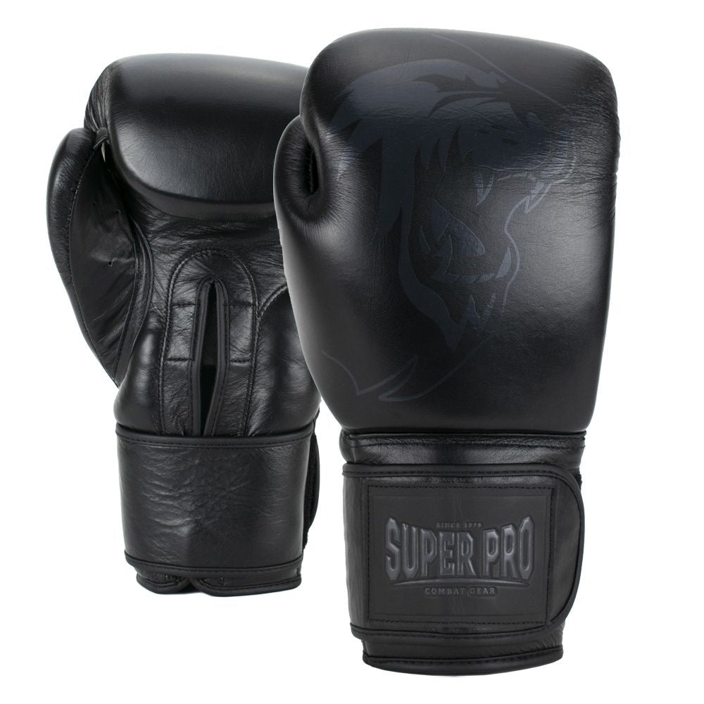 Super Pro Combat Gear Lederen Legend (Kick)Bokshandschoenen zwart