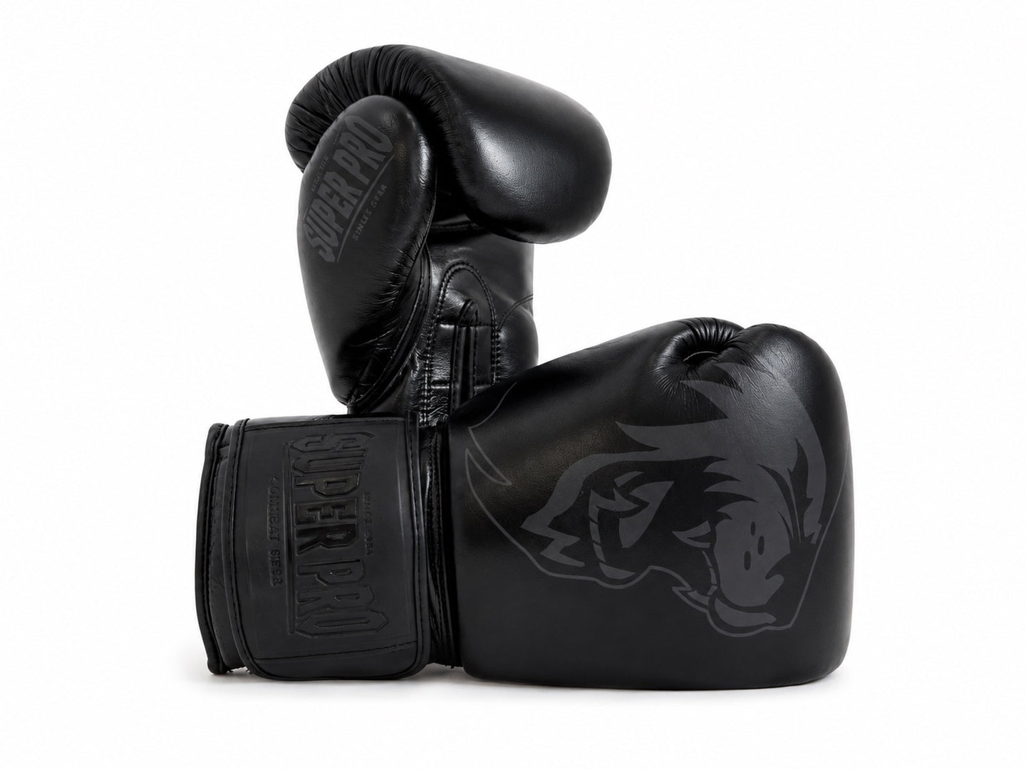 Super Pro Combat Gear Lederen Legend (Kick)Bokshandschoenen zwart
