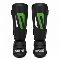 SUPER PRO COMBAT GEAR SCHEENBESCHERMERS NO MERCY, ZWART - GROEN - ZILVER